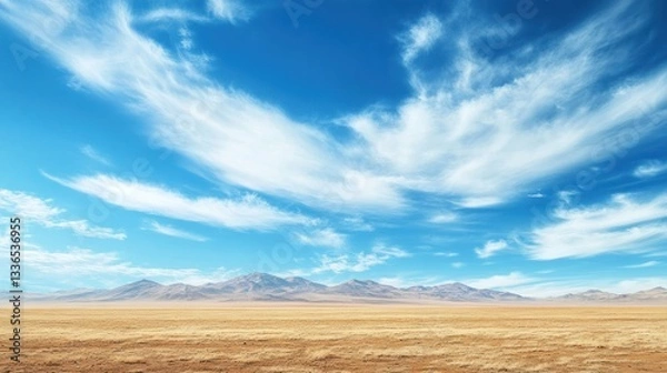 Fototapeta Panoramic view of the expansive Atacama Desert under a dynamic sky landscape