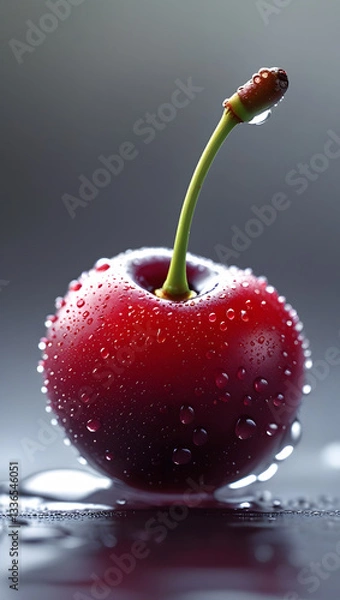 Obraz Dewy Cherry: Fresh Fruit Closeup