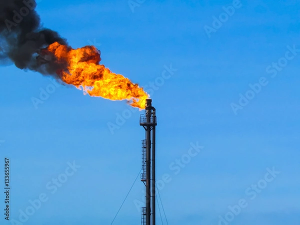 Fototapeta Torch system on an oil field