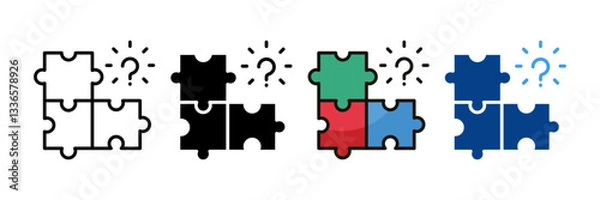 Obraz Incomplete Information  Icon Set Multiple Style Collection