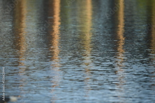 Fototapeta Versatile Lake Surface Image: Perfect for a Multitude of Creative Projects. This high-quality photograph captures the subtle beauty of a lake's surface, Use it as a background for websites