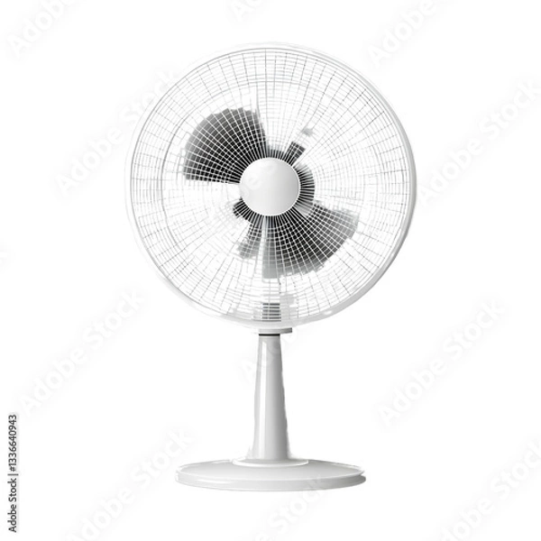 Fototapeta  Stand fan isolated on a transparent background, PNG