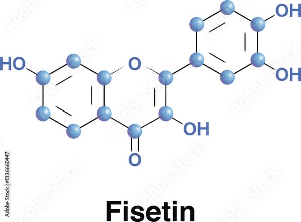 Fototapeta Fisetin is a plant flavonol from the flavonoid group of polyphenols. It serves as a yellow pigment.