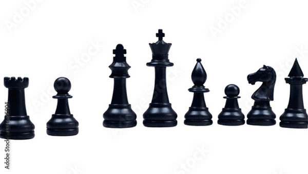 Fototapeta chess pieces isolated on white background
