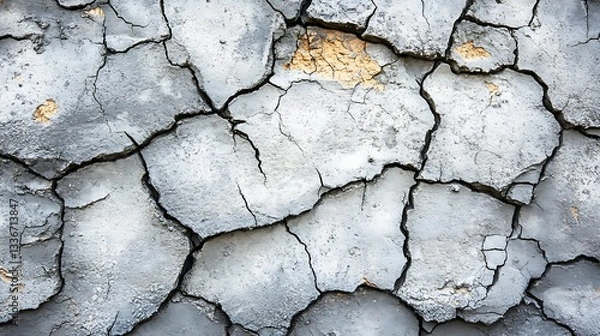 Fototapeta Cracked earth, dry land, arid climate