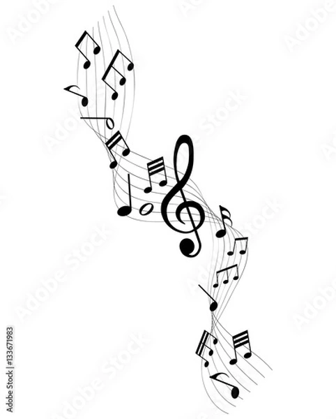 Fototapeta Musik, Musiknoten, Melodie