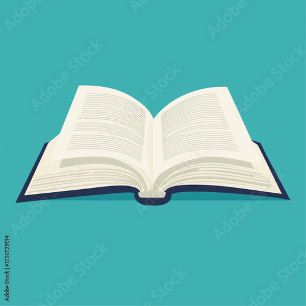 Obraz Open book icon for reading, education, and knowledge concepts