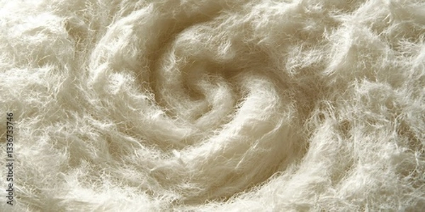 Fototapeta Creamy swirls, textured fabric close-up