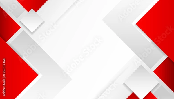 Obraz Abstract red and grey geometric corporate background.