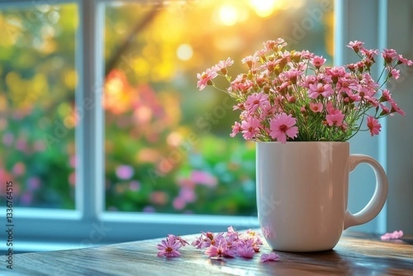 Fototapeta マグカップに入った花
