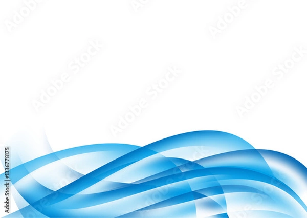 Fototapeta MINIMALIST ABSTRACT WAVE BACKGROUND BLUE CYAN