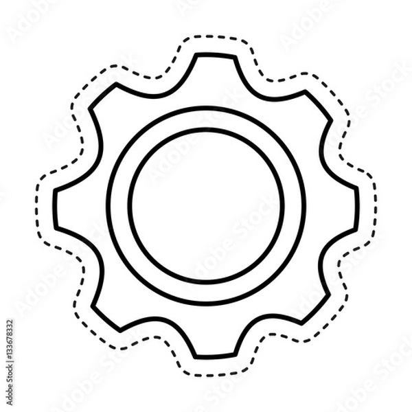 Fototapeta gear setting isolated icon vector illustration design