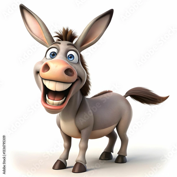 Obraz a cartoon donkey laughing funny