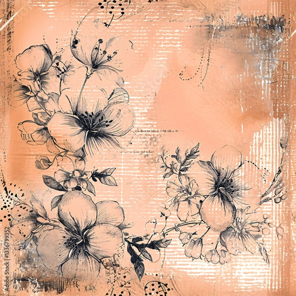 Fototapeta Watercolor landscape background