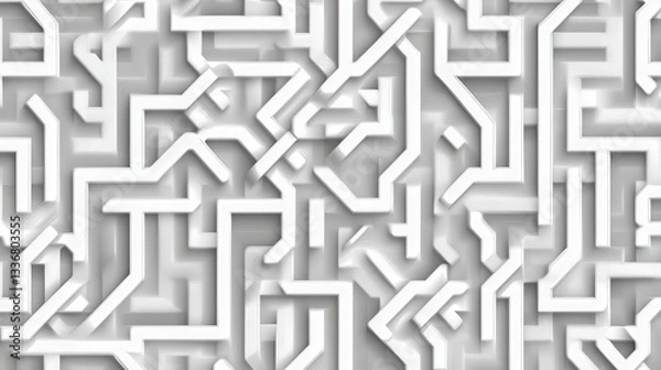 Obraz Abstract White Geometric Architectural Design