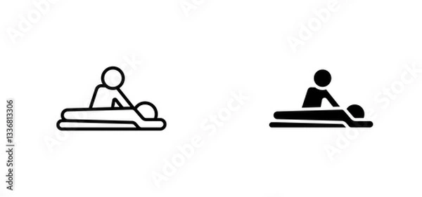 Fototapeta Massage icons set for apps and web ui designs. simple isolated graphics.