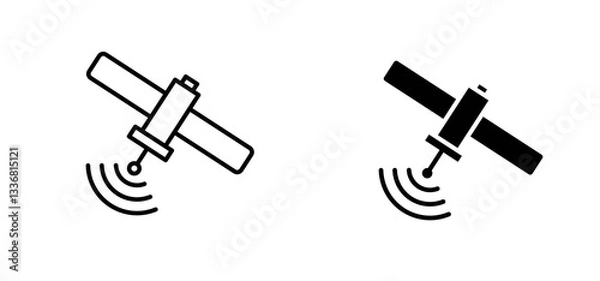 Fototapeta Satellite icons set for apps and web ui designs. simple isolated graphics.