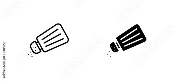 Fototapeta Salt shaker icons set for apps and web ui designs. simple isolated graphics.
