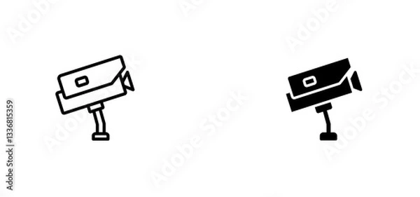 Fototapeta Security Camera icons set for apps and web ui designs. simple isolated graphics.