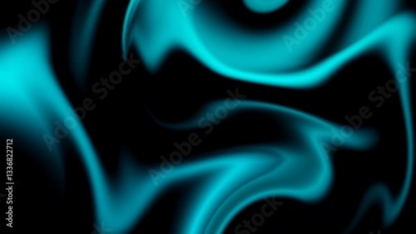 Fototapeta Abstract blue background. Abstract neon blue fluid swirl design on a black background, creating a futuristic and glowing effect. Perfect for your design
