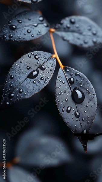 Obraz rain drops on a leaf