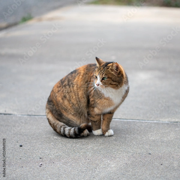 Obraz 焦げたパンのような毛並みの母さん猫