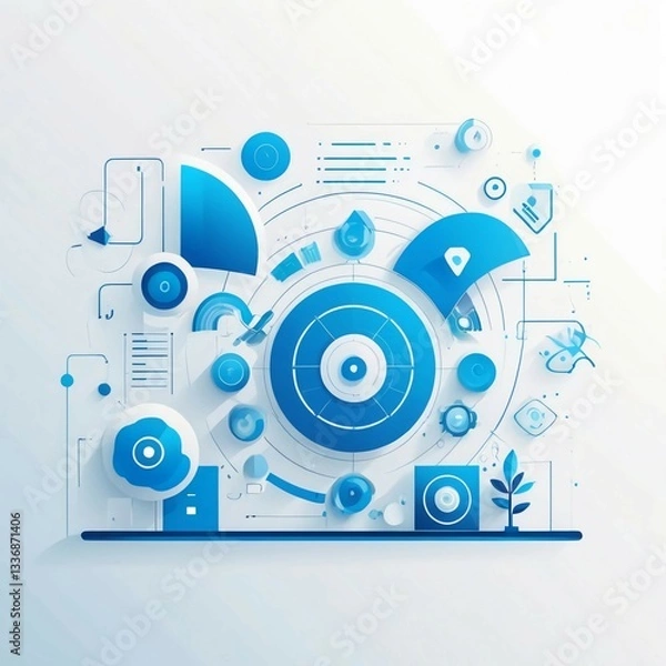 Fototapeta abstract technology background with arrows