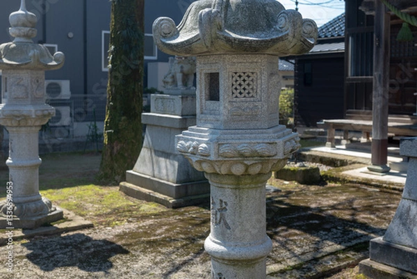 Obraz 神社の灯篭
