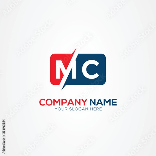 Fototapeta MC or CM Creative Modern Letters Logo Design Element