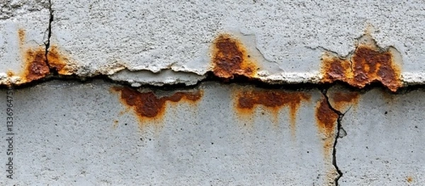 Fototapeta Cracked, rusty concrete wall texture