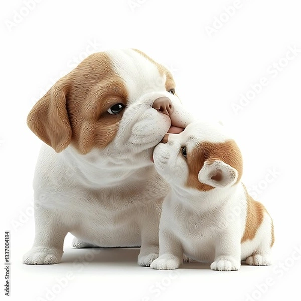 Obraz Adorable puppies sharing a loving moment
