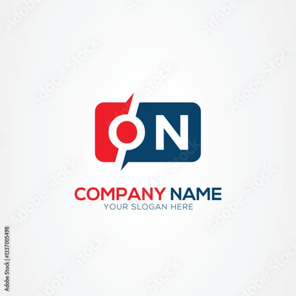 Fototapeta ON or NO Creative Modern Letters Logo Design Element