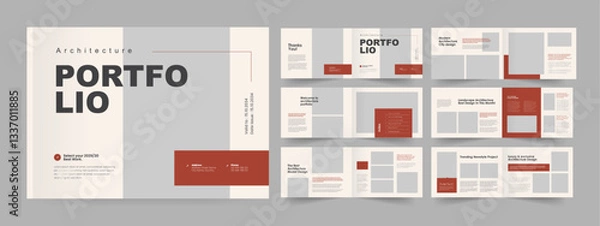 Fototapeta Modern Portfolio Brochure, Landscape Architecture Portfolio Template.