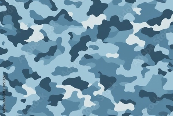 Fototapeta a close up of a blue camouflage pattern with white spots
