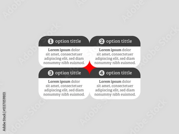 Fototapeta Infographic design with 4 options or steps. Infographics for business concept.