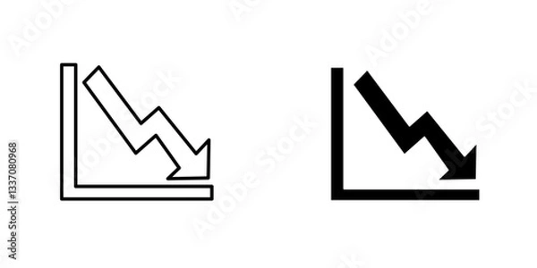Fototapeta Arrow trend-downicons for ui. vector illustration