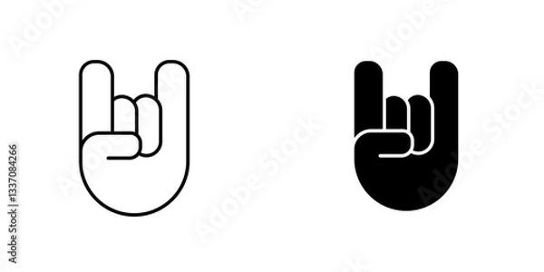 Fototapeta Hand Hornsicons for ui. vector illustration