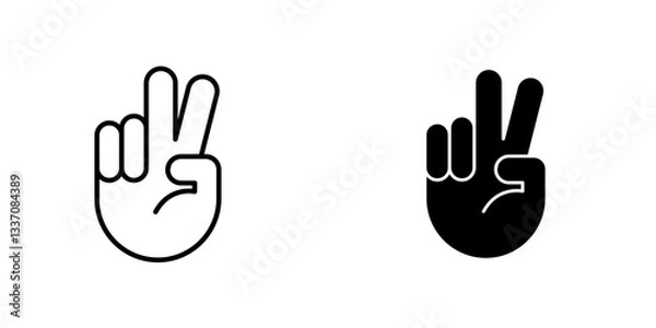 Fototapeta Hand scissorsicons for ui. vector illustration