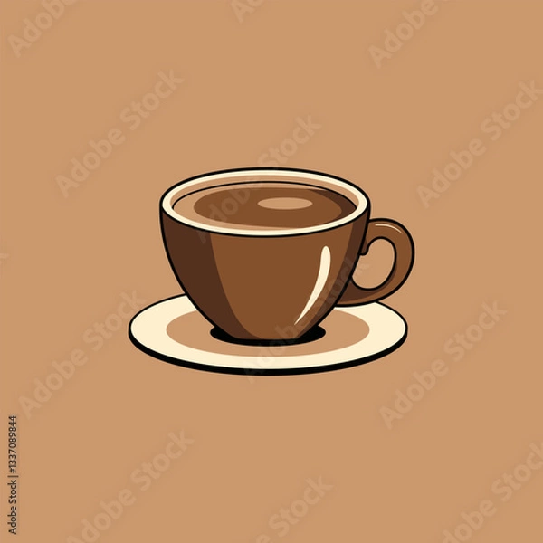 Obraz Vector illustration a cup of coffee
