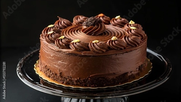 Obraz full chocolate cake generated by ai