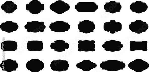 Fototapeta Vintage label and badges shape collections vector illustration. Collection of Elegant Black Decorative Labels.