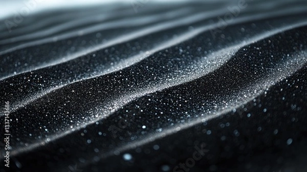 Fototapeta Black Sand Dunes: A Glimpse of Nature's Sparkle