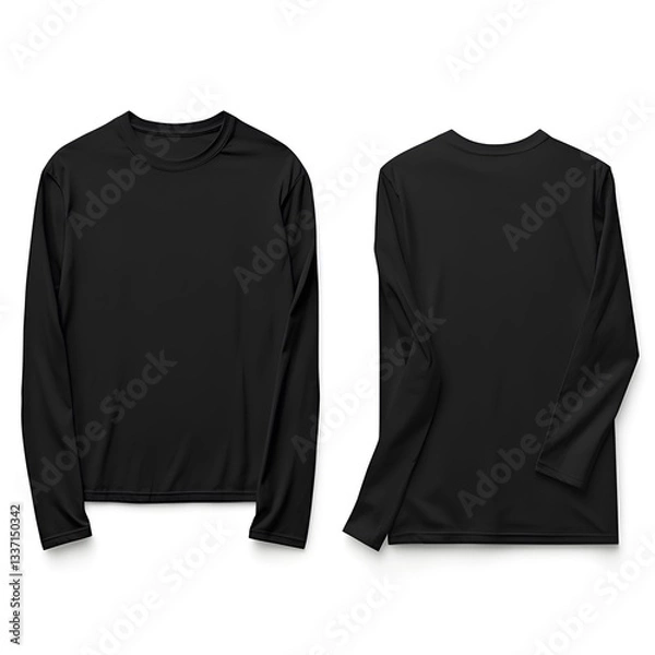 Fototapeta Realistic Black T-Shirt Mockup for Branding & Design, Unisex Black T-Shirt Mockup, Modern Black T-Shirt with Soft Fabric Texture, Black T-Shirt Mockup With Model.