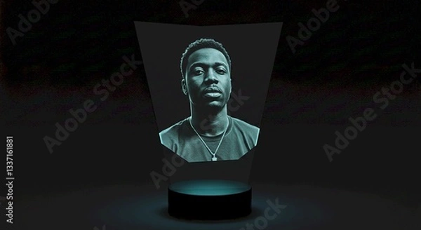 Obraz Illuminated 3D Portrait Lamp Modern Home Decor Man Night Light