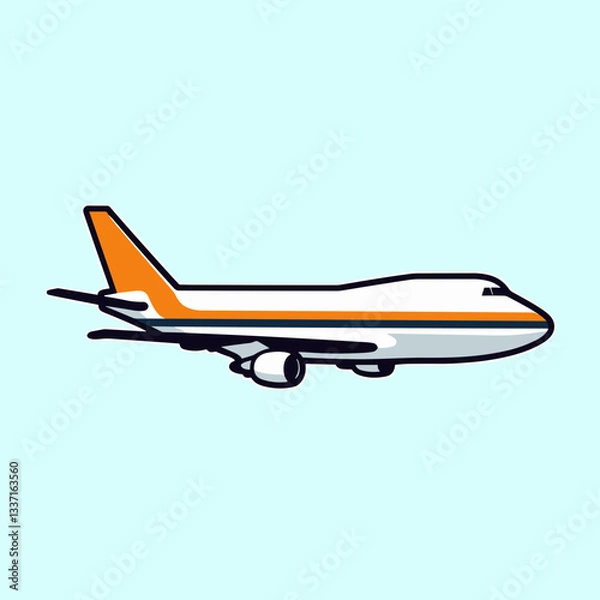 Obraz Stylized airplane illustration for travel and transportation concept