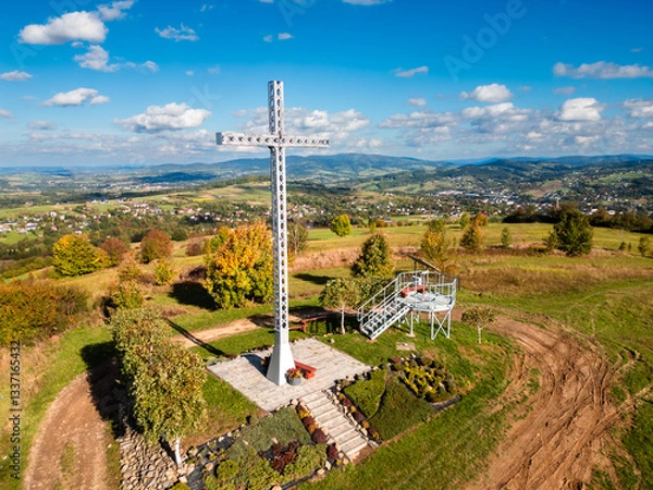 Obraz Punkt widokowy nad Grybowem, Grybów
