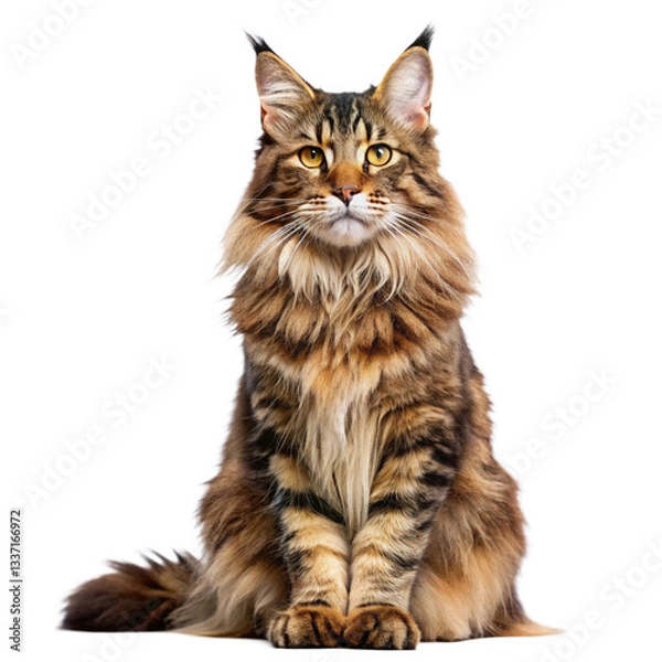 Obraz maine coon cat on white background