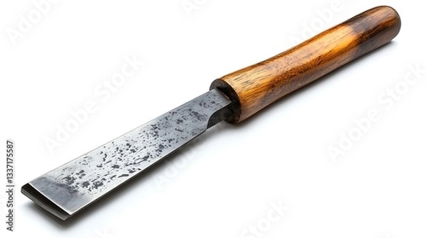 Fototapeta Old Knife on White Background Isolated with Clipping Path..