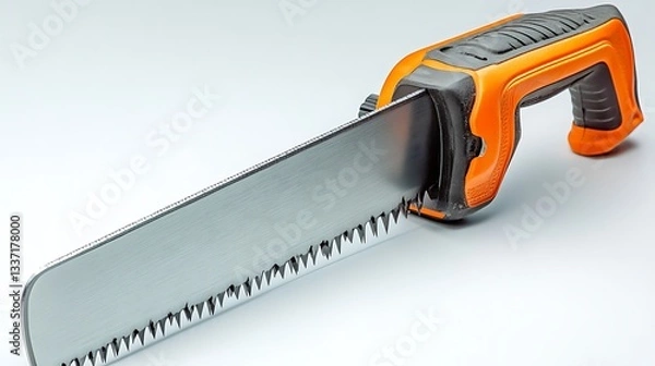 Fototapeta Hand Saw Isolated on White Background with Clipping Path and Copy Space..