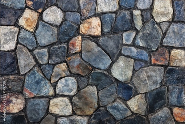 Fototapeta Weathered Cobblestone Texture for Art and Design Use
